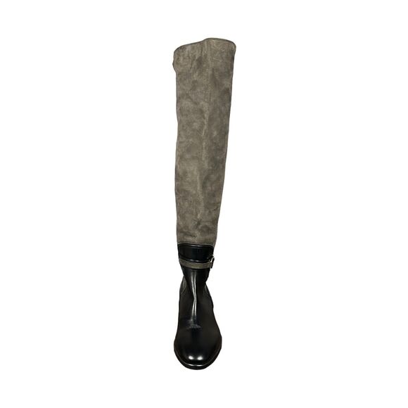 NEW Le Pepe EU 39.5 US 9 Over the Knee Boot Camoscio Fango Black Gray Vibrum - Picture 4 of 7